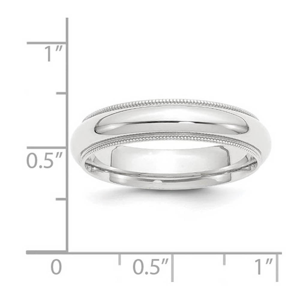 Alternate view of the 5mm Platinum Milgrain Edge Domed Comfort Fit Band, Size 5 by The Black Bow Jewelry Co.