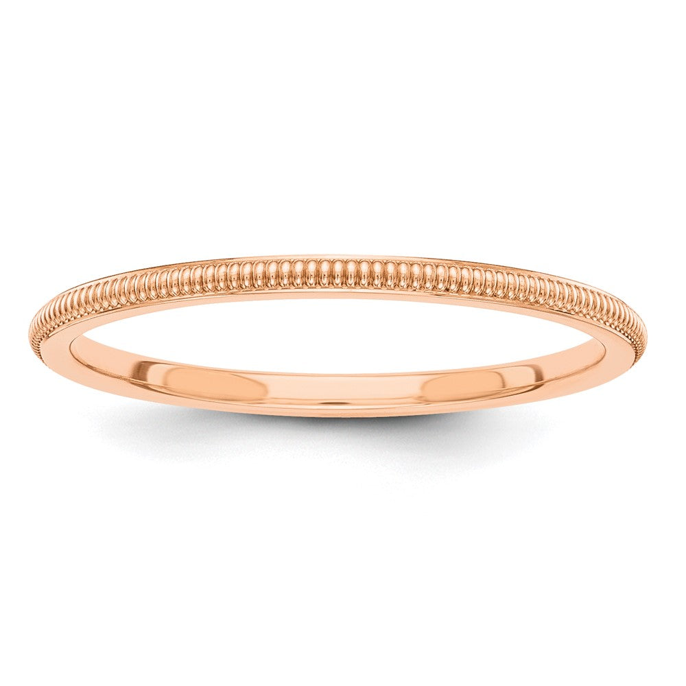 Alternate view of the 1.5mm 14K Yellow, White or Rose Gold Milgrain Standard Fit Band by The Black Bow Jewelry Co.