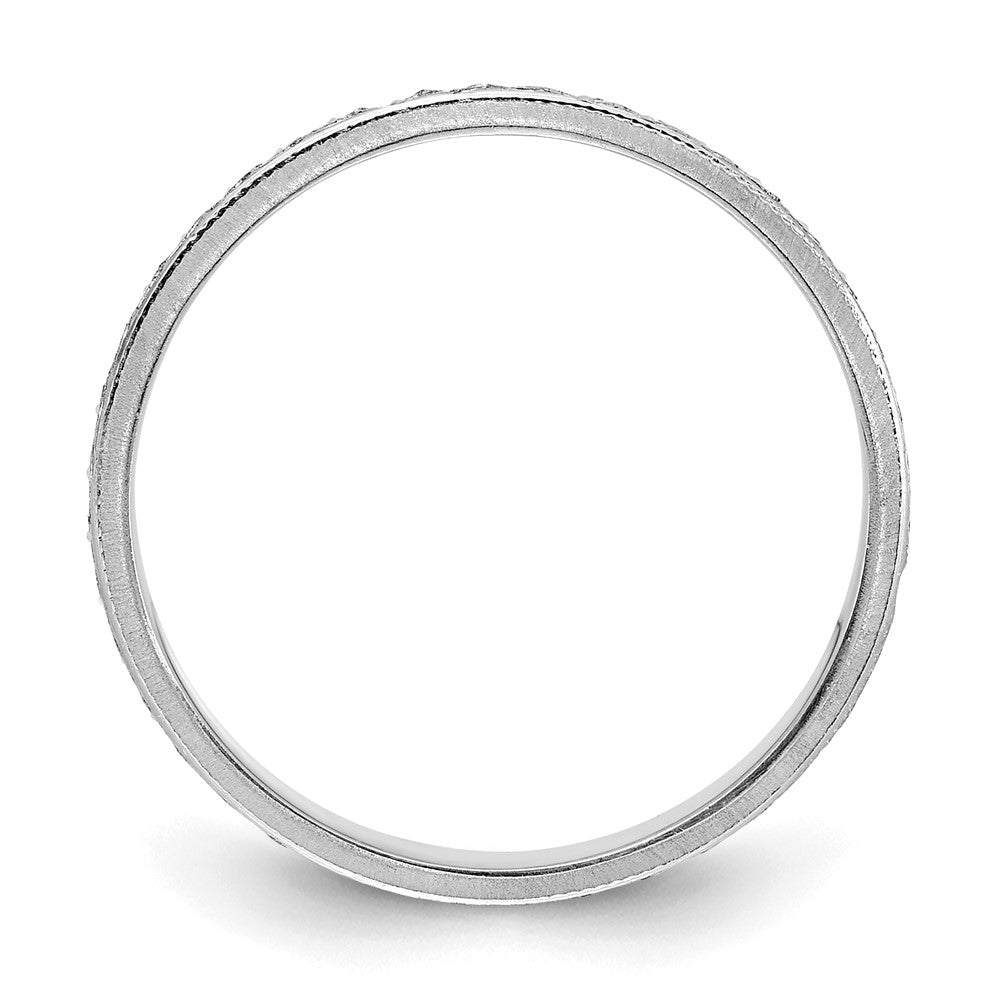 Alternate view of the 1.5mm 14K White Gold Milgrain Standard Fit Band, Size 4 by The Black Bow Jewelry Co.