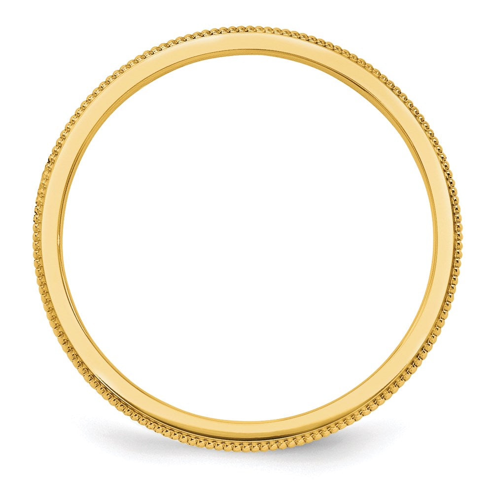 Alternate view of the 1.5mm 14K Yellow Gold Milgrain Standard Fit Band, Size 4 by The Black Bow Jewelry Co.