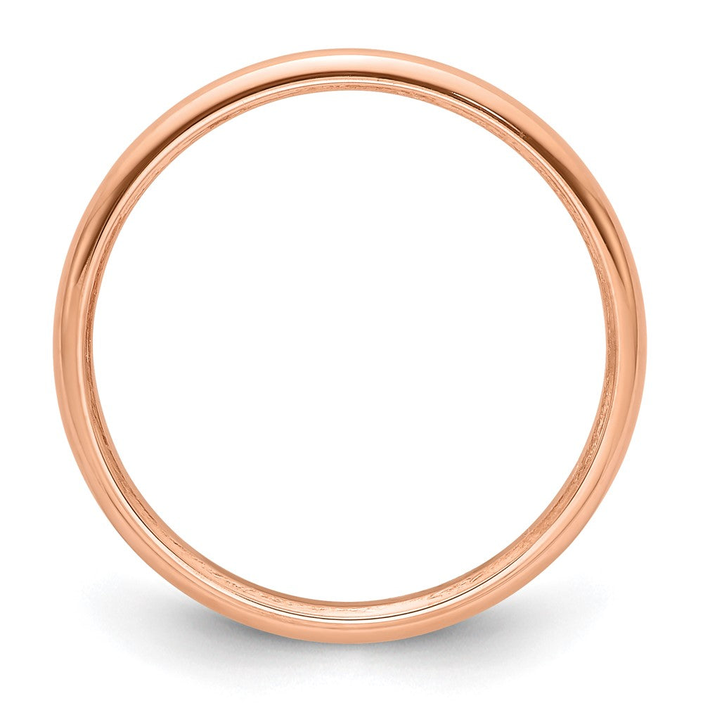 Alternate view of the 2mm 14K Rose Gold Polished Domed Standard Fit Band, Size 4 by The Black Bow Jewelry Co.