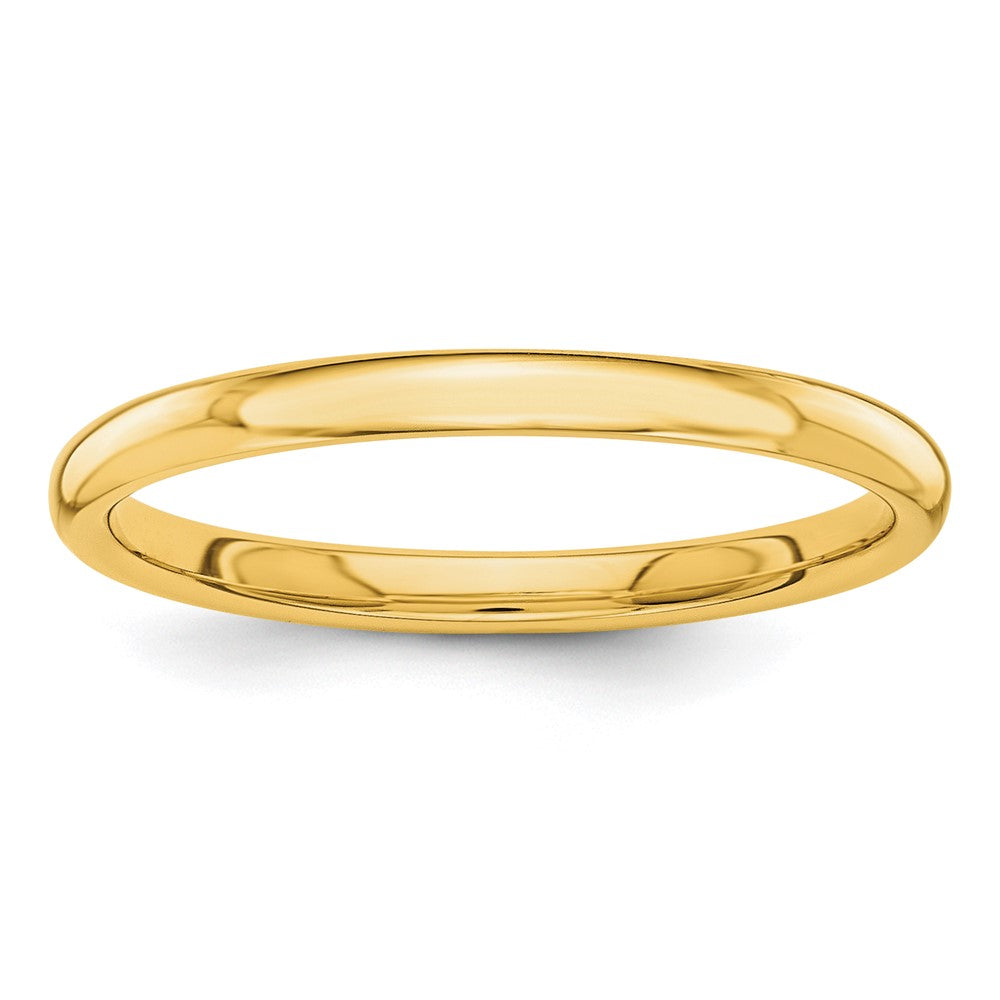 2mm 14K Yellow, White or Rose Gold Polished Domed Standard Fit Band, Item R12281 by The Black Bow Jewelry Co.