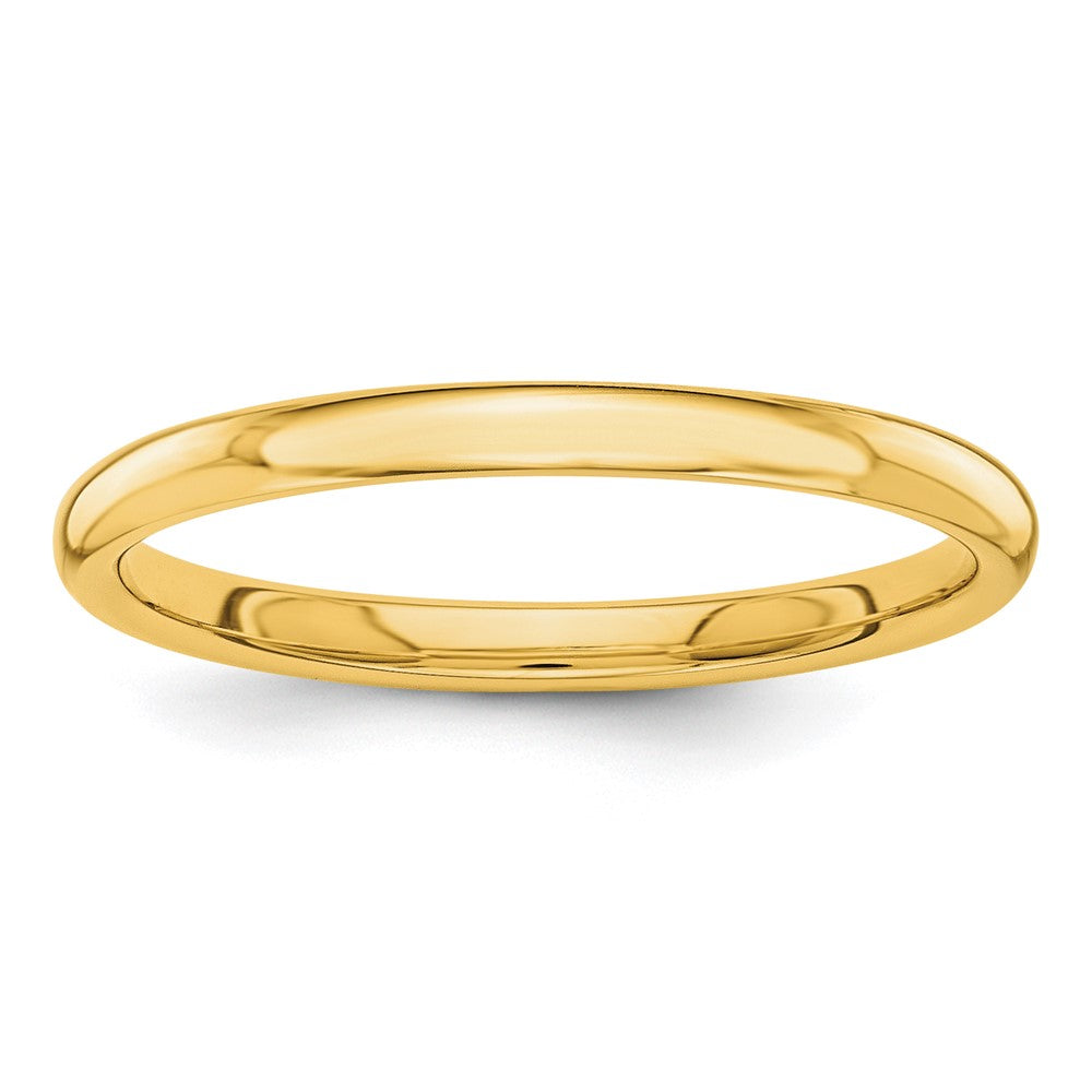 2mm 14K Yellow Gold Polished Domed Standard Fit Band, Size 8, Item R12281-14KY-08 by The Black Bow Jewelry Co.