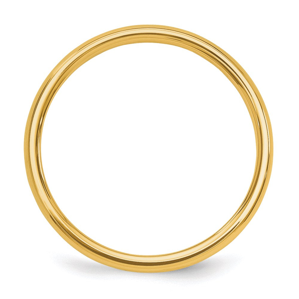 Alternate view of the 2mm 14K Yellow Gold Polished Domed Standard Fit Band, Size 4 by The Black Bow Jewelry Co.