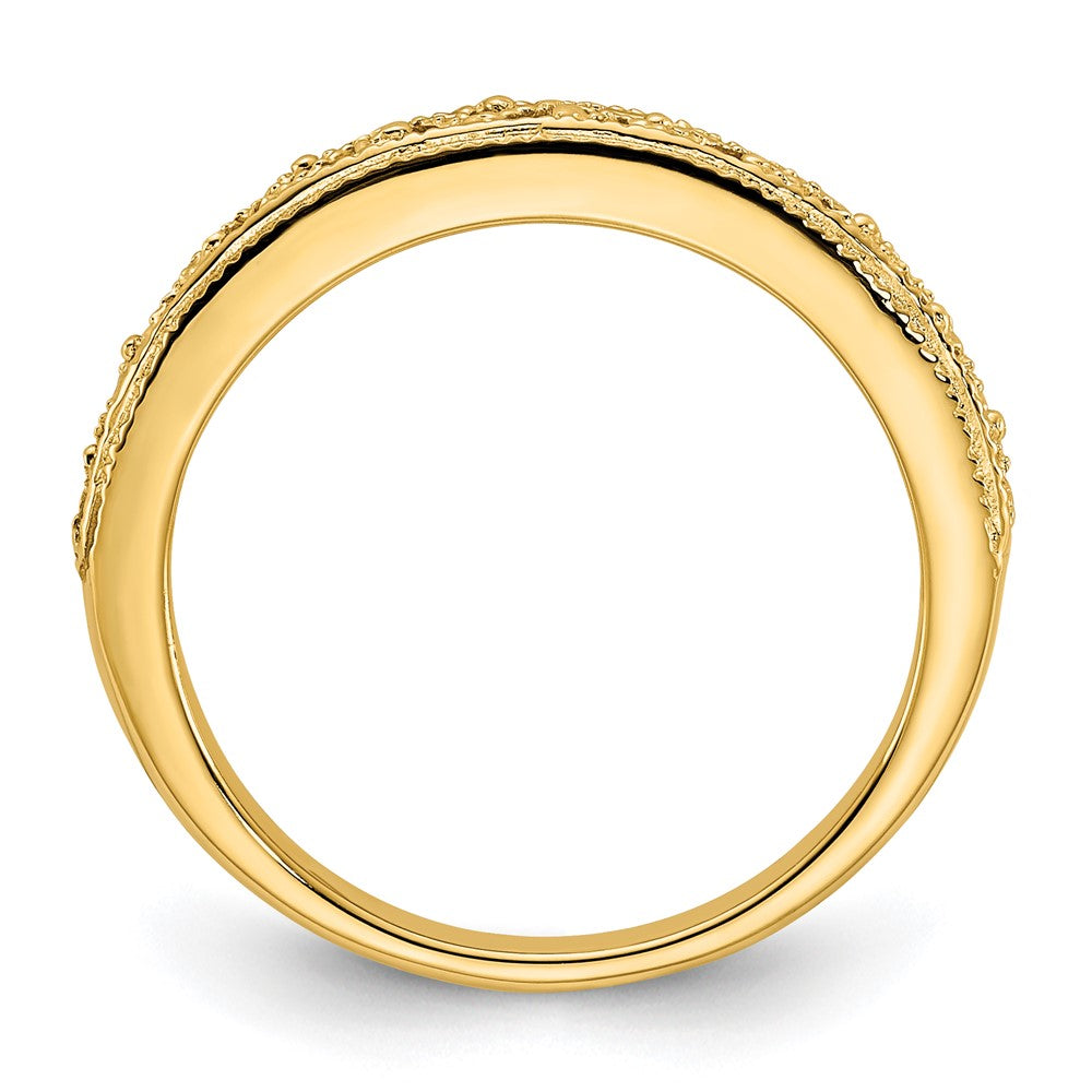 Alternate view of the 3mm 14K Yellow Gold Filigree Tapered Band, Size 5 by The Black Bow Jewelry Co.