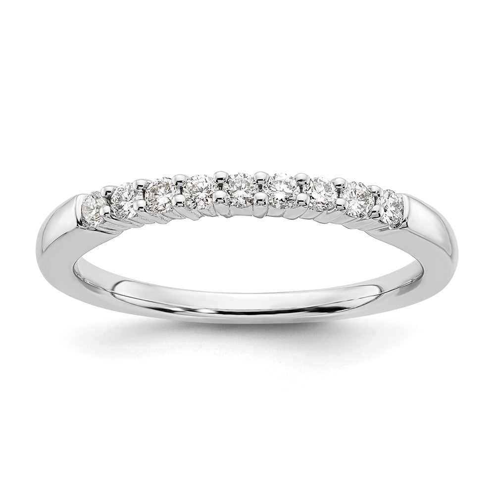 14K White Gold 1/5 Ctw to 3/4 Ctw Diamond 9-Stone Tapered Band, Item R12285 by The Black Bow Jewelry Co.
