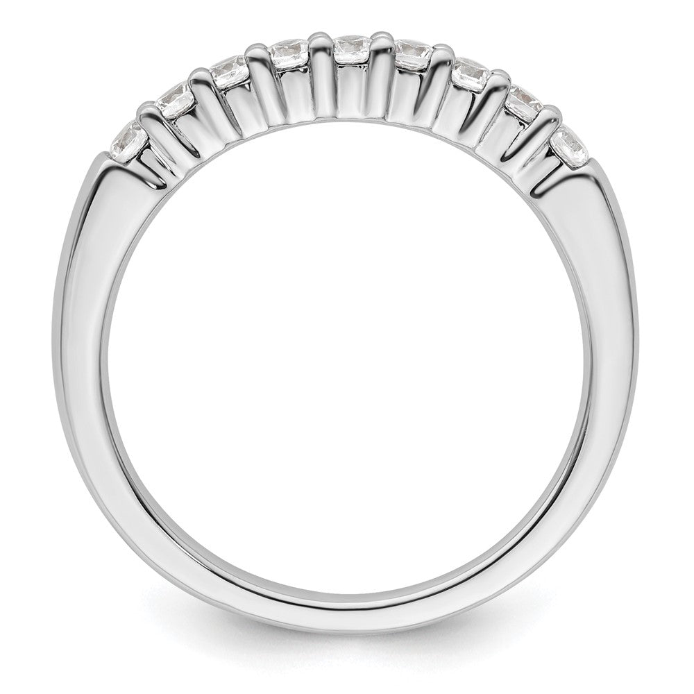 Alternate view of the 2.5mm 14K White Gold 1/2 Ctw Diamond 9-Stone Tapered Band, Size 6 by The Black Bow Jewelry Co.