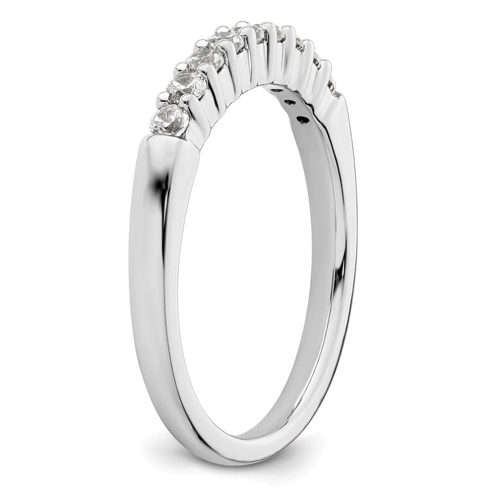 Alternate view of the 2.5mm 14K White Gold 1/2 Ctw Diamond 9-Stone Tapered Band, Size 6 by The Black Bow Jewelry Co.