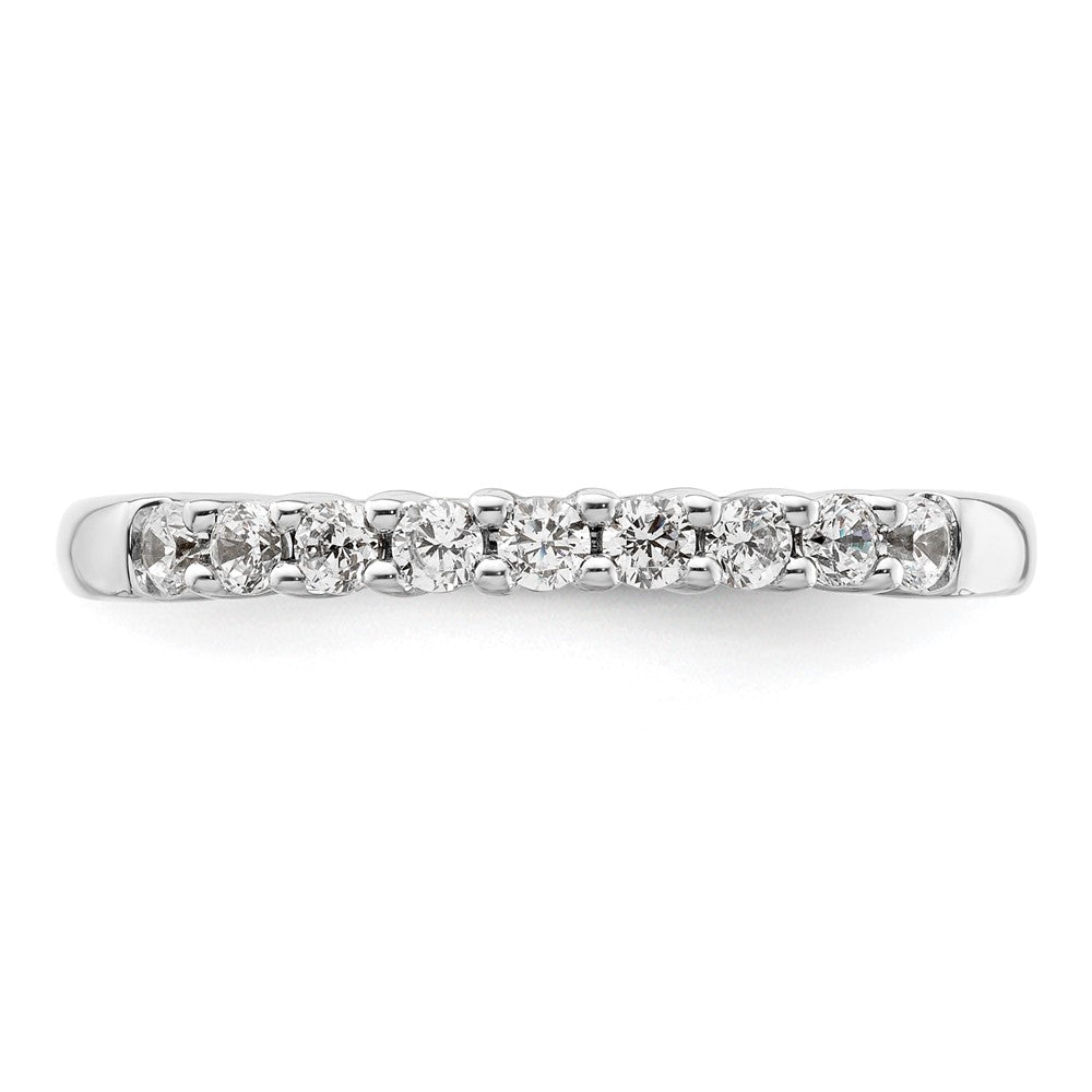 Alternate view of the 2.3mm 14K White Gold 1/3 Ctw Diamond 9-Stone Tapered Band, Size 6 by The Black Bow Jewelry Co.