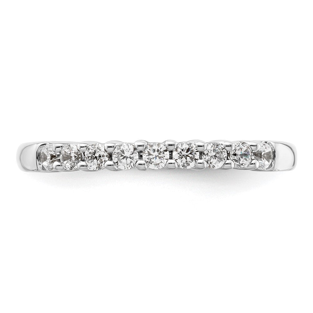 Alternate view of the 1.9mm 14K White Gold 1/5 Ctw Diamond 9-Stone Tapered Band, Size 7.5 by The Black Bow Jewelry Co.