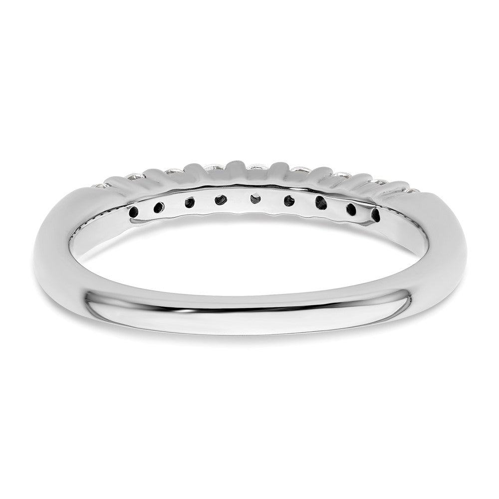Alternate view of the 2.5mm 14K White Gold 1/2 Ctw Diamond 9-Stone Tapered Band, Size 6.5 by The Black Bow Jewelry Co.
