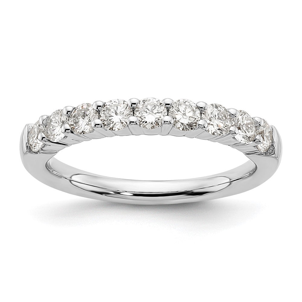 Alternate view of the 14K White Gold 1/5 Ctw to 3/4 Ctw Diamond 9-Stone Tapered Band by The Black Bow Jewelry Co.