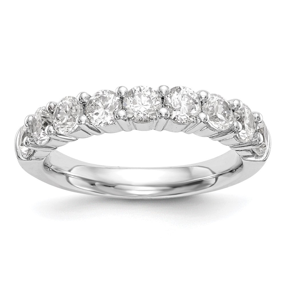 3mm 14K White Gold 1.0 Ctw Diamond 9-Stone Tapered Band, Size 6, Item R12286-100-06 by The Black Bow Jewelry Co.
