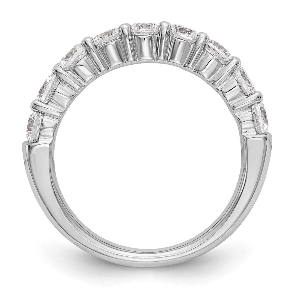Alternate view of the 3mm 14K White Gold 1.0 Ctw Diamond 9-Stone Tapered Band, Size 6 by The Black Bow Jewelry Co.