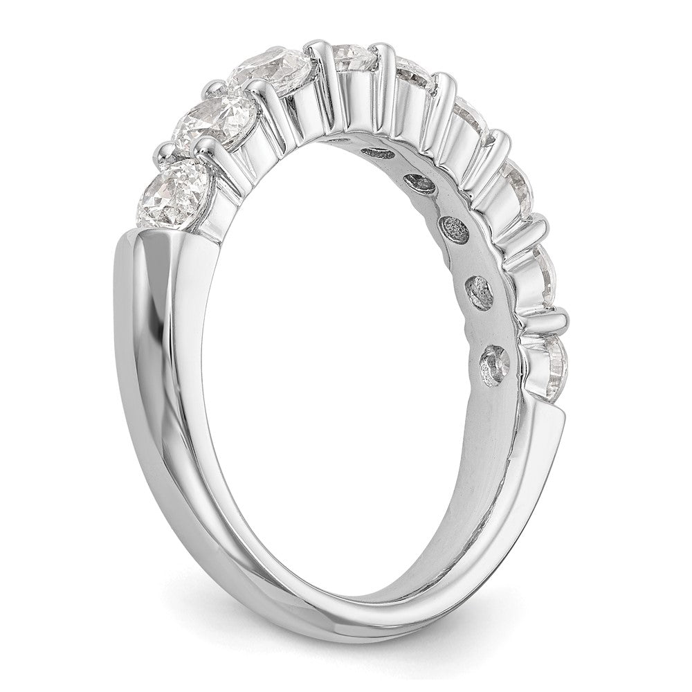 Alternate view of the 3.2mm 14K White Gold 1.15 Ctw Diamond 9-Stone Tapered Band, Size 6 by The Black Bow Jewelry Co.