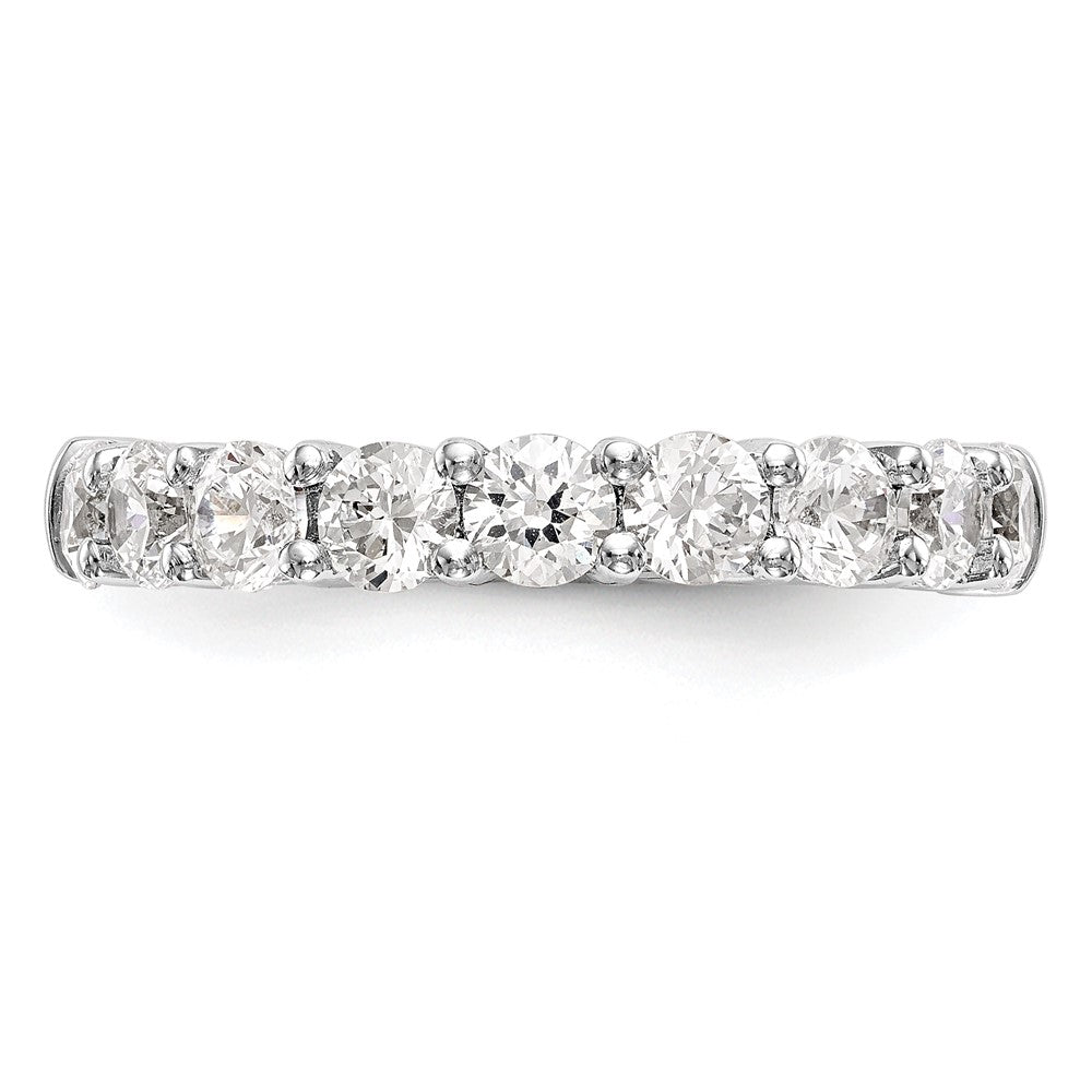 Alternate view of the 3.2mm 14K White Gold 1.15 Ctw Diamond 9-Stone Tapered Band, Size 6 by The Black Bow Jewelry Co.