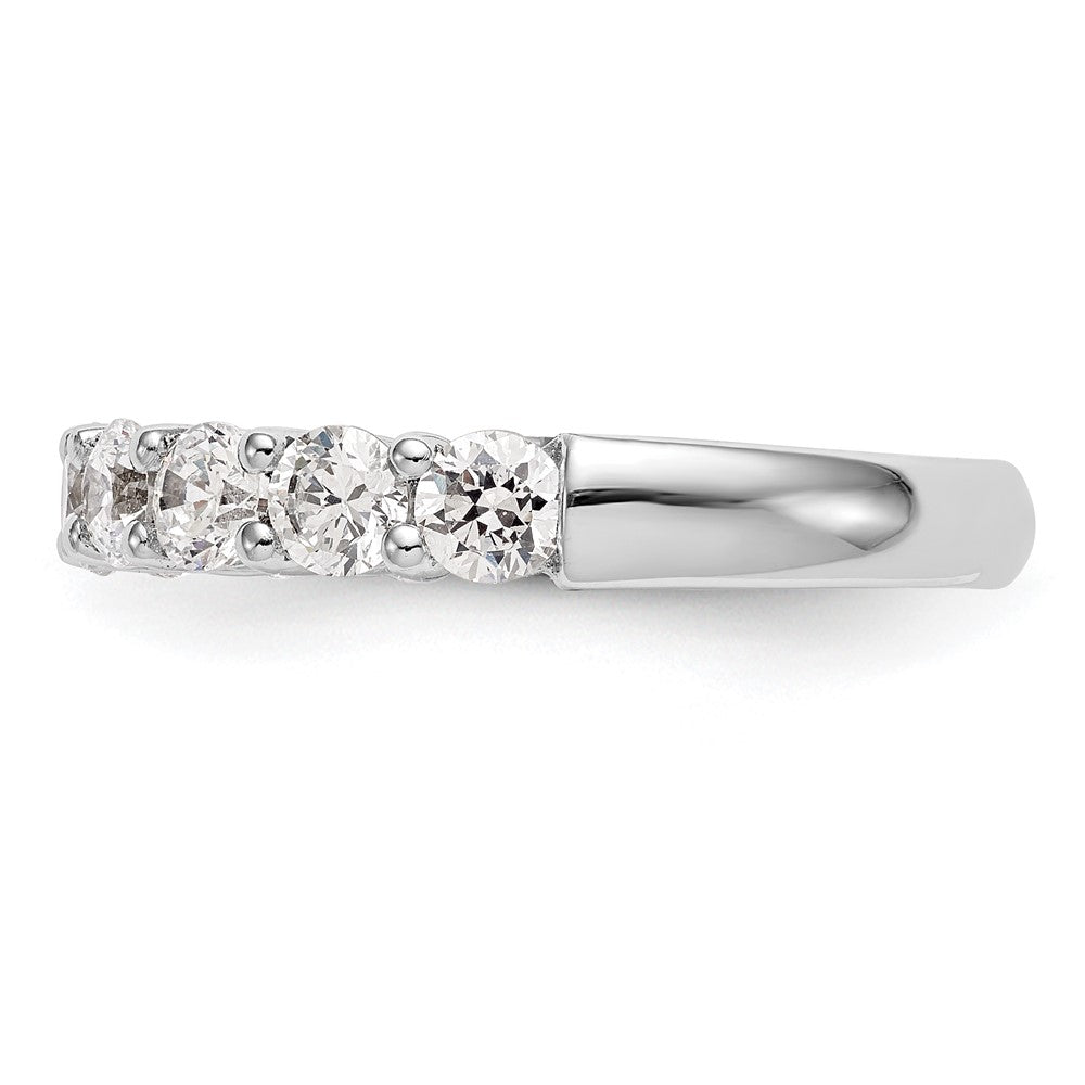 Alternate view of the 3.2mm 14K White Gold 1.15 Ctw Diamond 9-Stone Tapered Band, Size 6 by The Black Bow Jewelry Co.