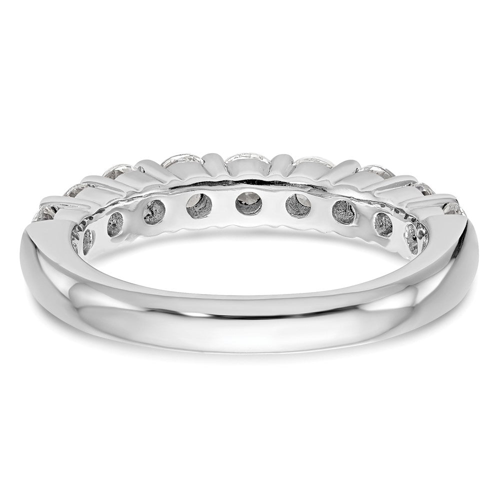 Alternate view of the 3.2mm 14K White Gold 1.15 Ctw Diamond 9-Stone Tapered Band, Size 6 by The Black Bow Jewelry Co.