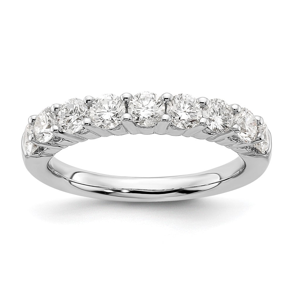 Alternate view of the 14K White Gold 1.0 Ctw to 1.6 Ctw Diamond 9-Stone Tapered Band by The Black Bow Jewelry Co.
