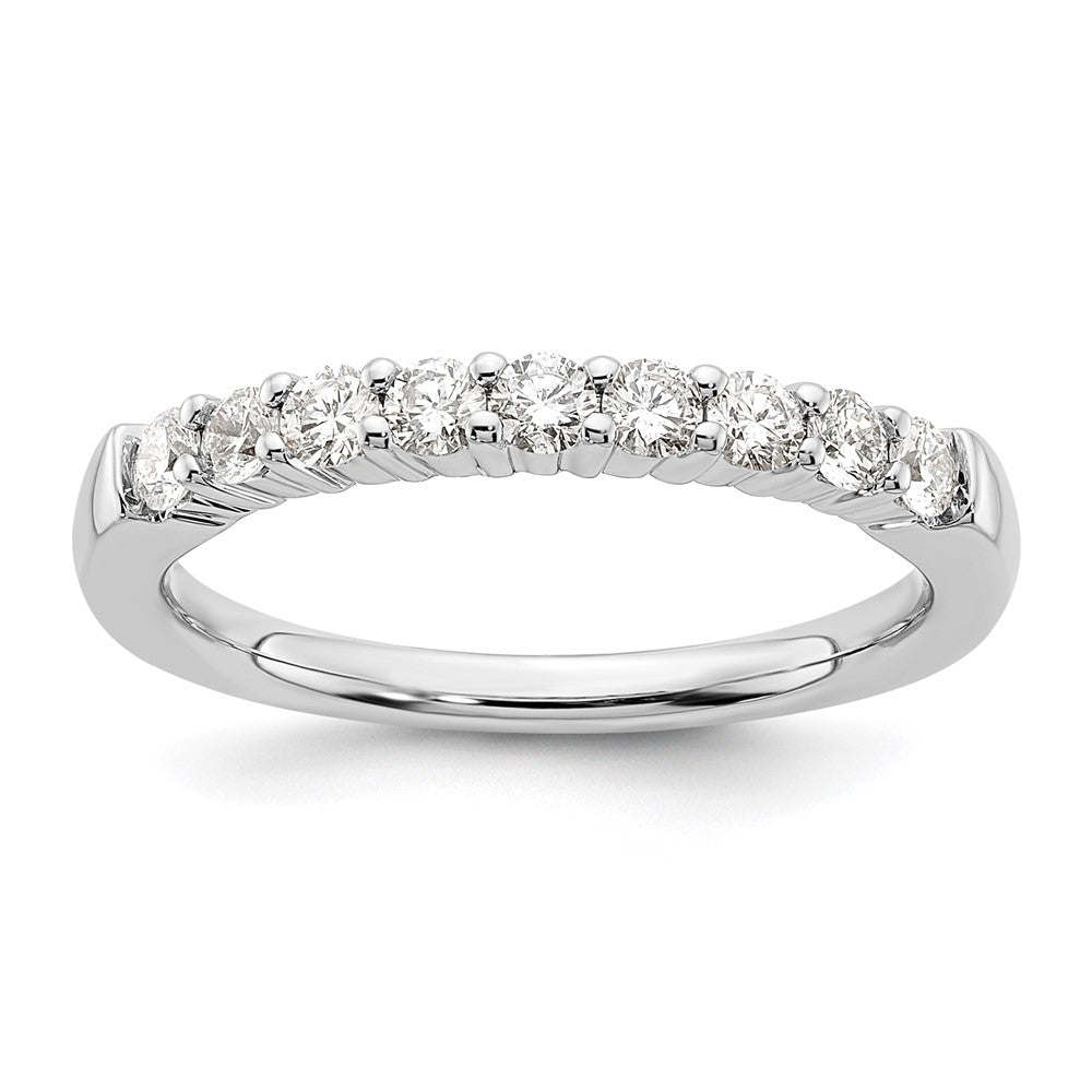 Alternate view of the 14K White Gold 1/5 to 3/4 Ctw Lab Created Diamond 9-Stone Tapered Band by The Black Bow Jewelry Co.