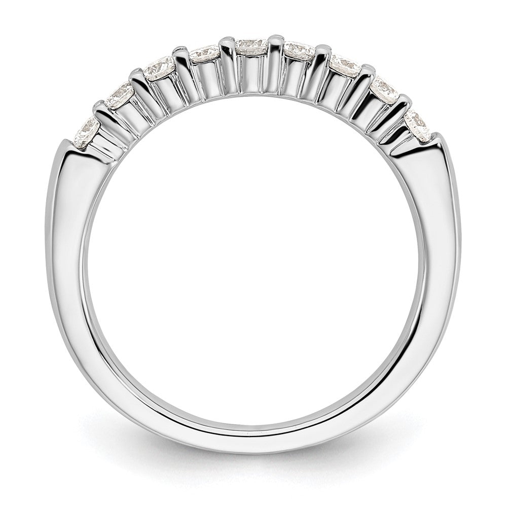 Alternate view of the 2.5mm 14K White Gold 1/2 Ctw Lab Created Diamond 9-Stone Band SZ 6 by The Black Bow Jewelry Co.