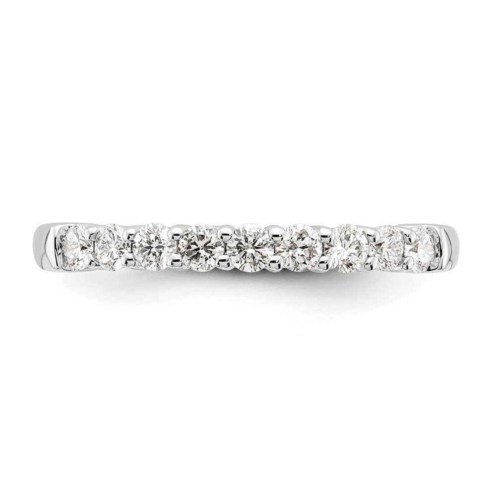 Alternate view of the 2.5mm 14K White Gold 1/2 Ctw Lab Created Diamond 9-Stone Band SZ 6 by The Black Bow Jewelry Co.