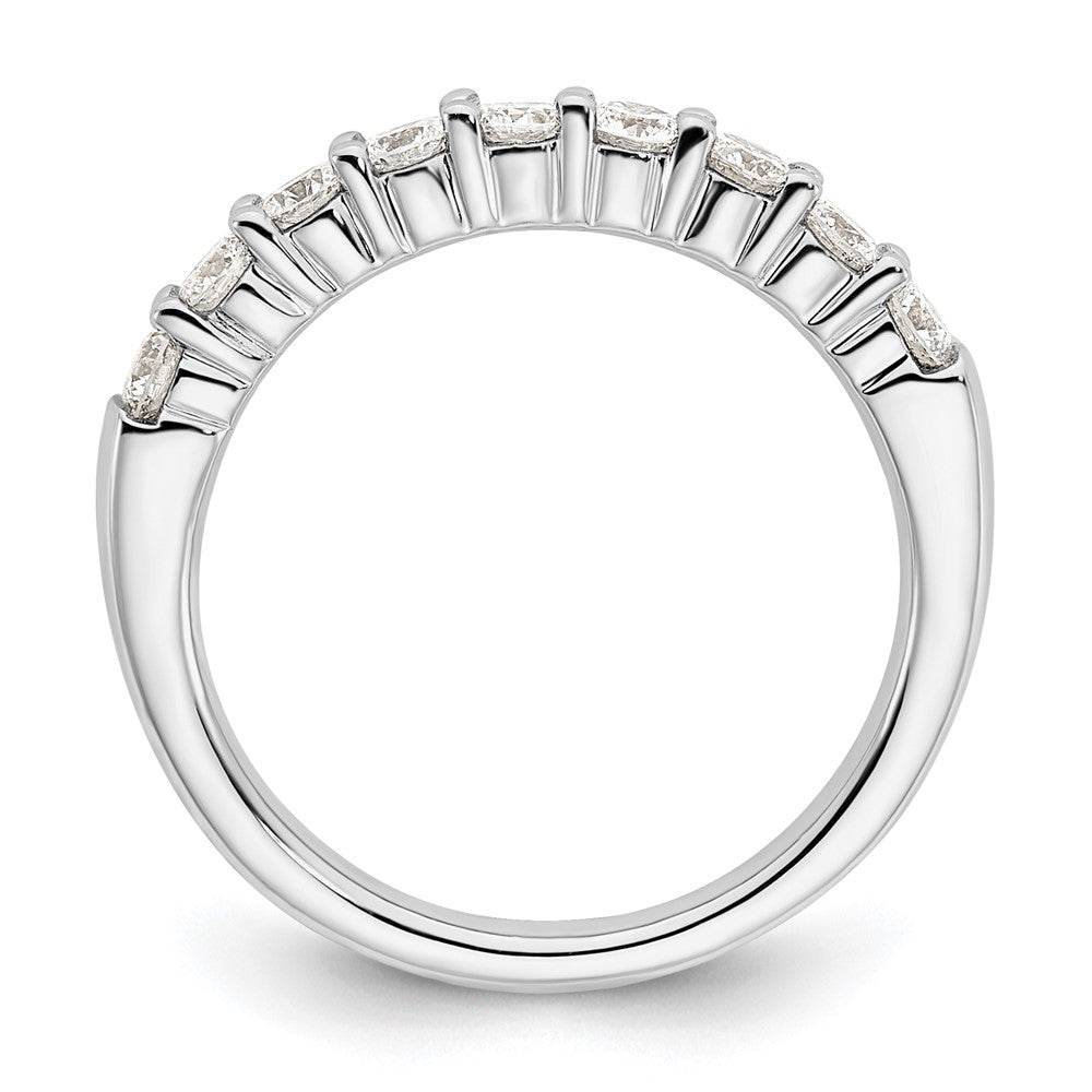 Alternate view of the 2.8mm 14K White Gold 3/4 Ctw Lab Created Diamond 9-Stone Band SZ 7.5 by The Black Bow Jewelry Co.