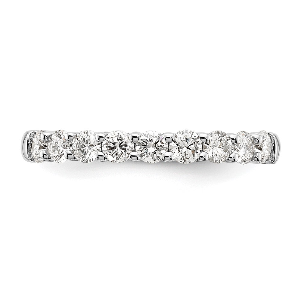 Alternate view of the 2.8mm 14K White Gold 3/4 Ctw Lab Created Diamond 9-Stone Band SZ 7.5 by The Black Bow Jewelry Co.