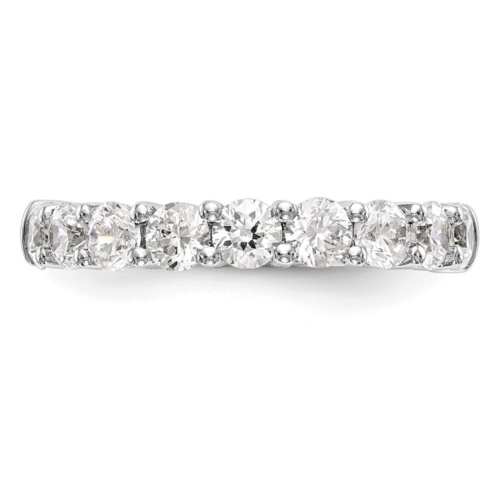 Alternate view of the 3mm 14K White Gold 1.0 Ctw Lab Created Diamond 9-Stone Band, Size 6 by The Black Bow Jewelry Co.