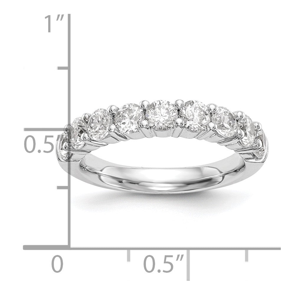 Alternate view of the 3mm 14K White Gold 1.0 Ctw Lab Created Diamond 9-Stone Band, Size 6 by The Black Bow Jewelry Co.