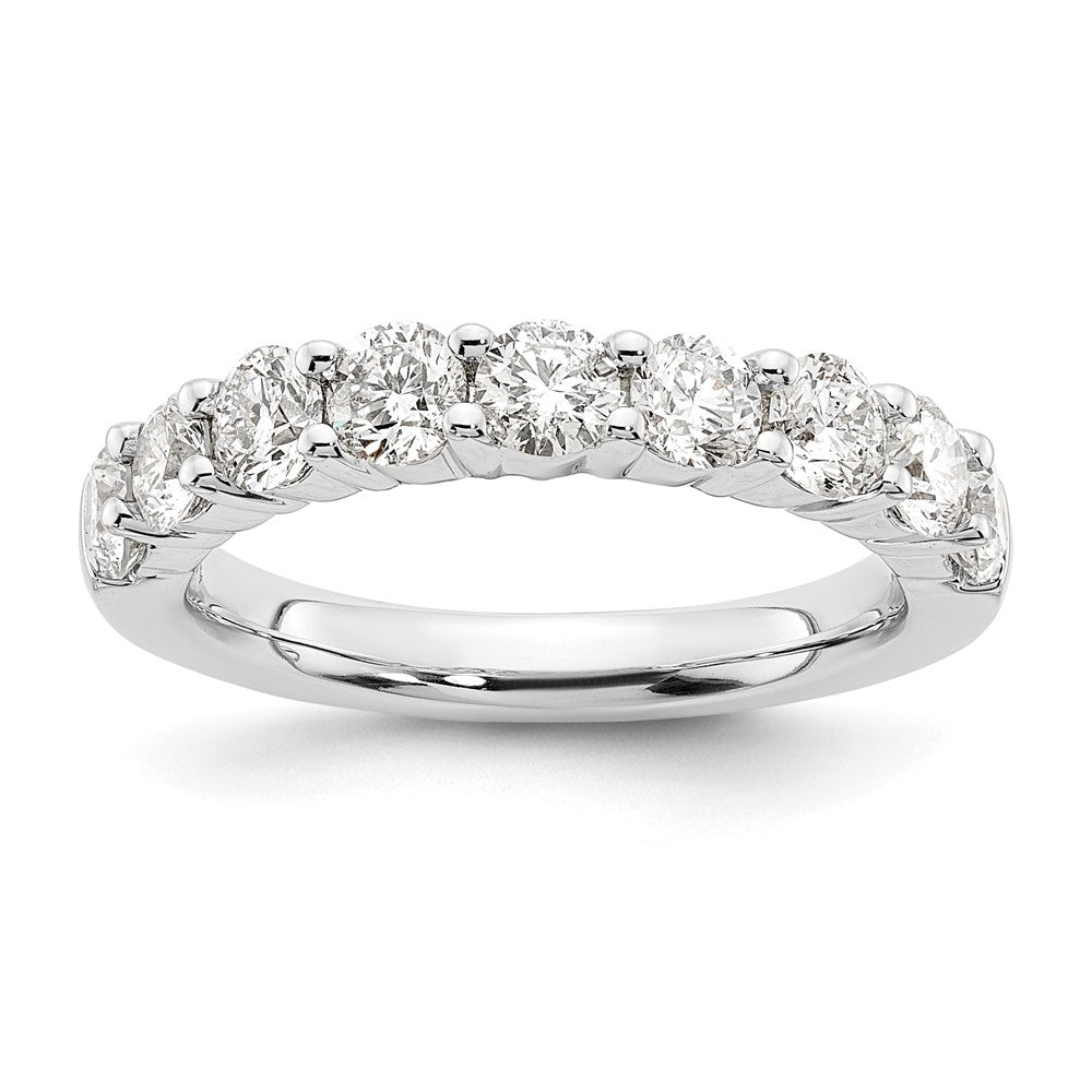 Alternate view of the 14K White Gold 1.0 or 1.6 Ctw Lab Created Diamond 9-Stone Tapered Band by The Black Bow Jewelry Co.