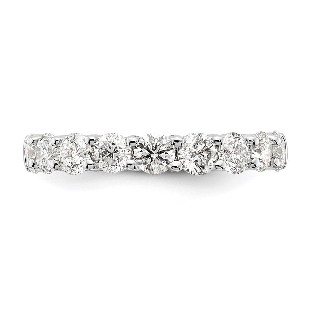 Alternate view of the 4mm 14K White Gold 1.6 Ctw Lab Created Diamond 9-Stone Band, Size 6 by The Black Bow Jewelry Co.
