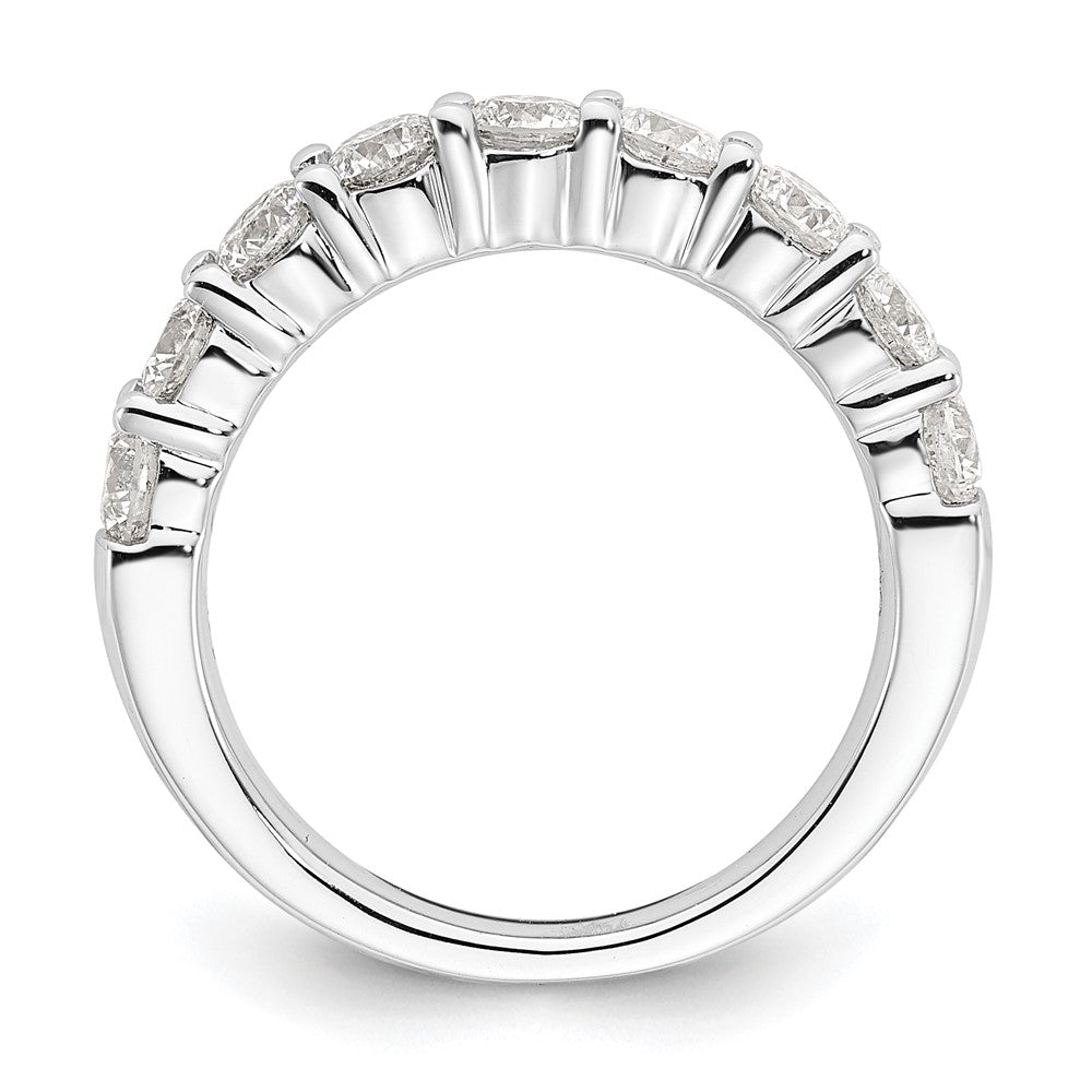 Alternate view of the 4mm 14K White Gold 1.6 Ctw Lab Created Diamond 9-Stone Band, Size 6 by The Black Bow Jewelry Co.
