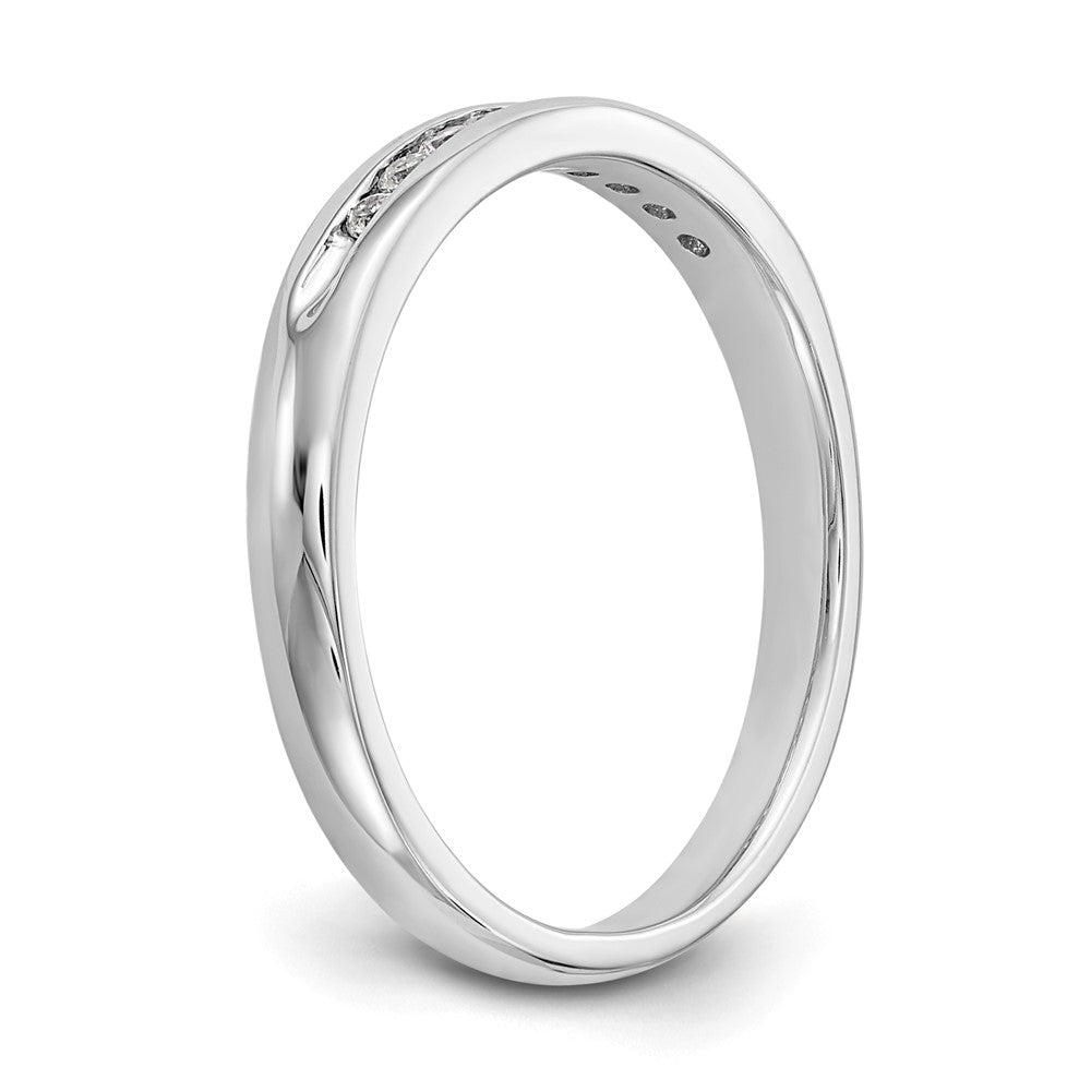 Alternate view of the 3mm 14K White Gold 1/8 Ctw Diamond 9-Stone Channel Band, Size 6 by The Black Bow Jewelry Co.