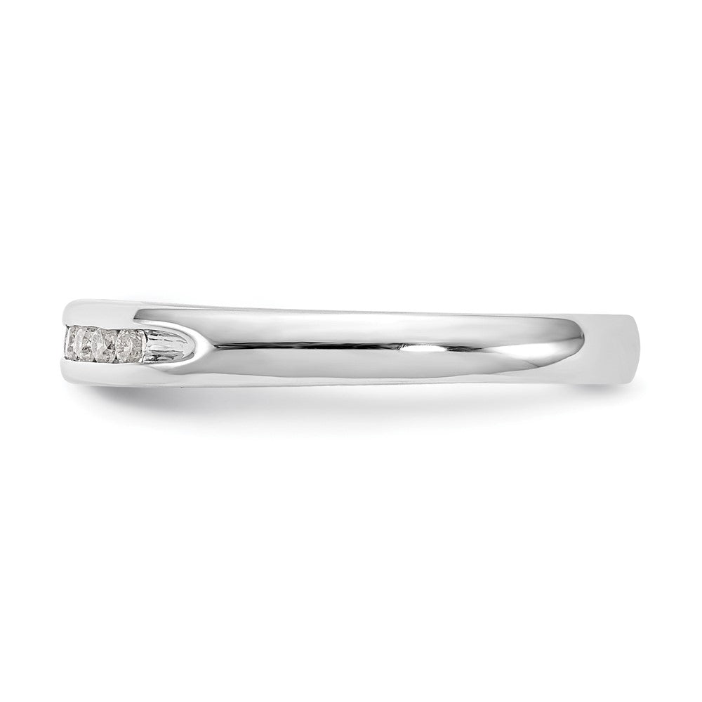 Alternate view of the 3mm 14K White Gold 1/8 Ctw Lab Created Diamond Channel Band, Size 6 by The Black Bow Jewelry Co.