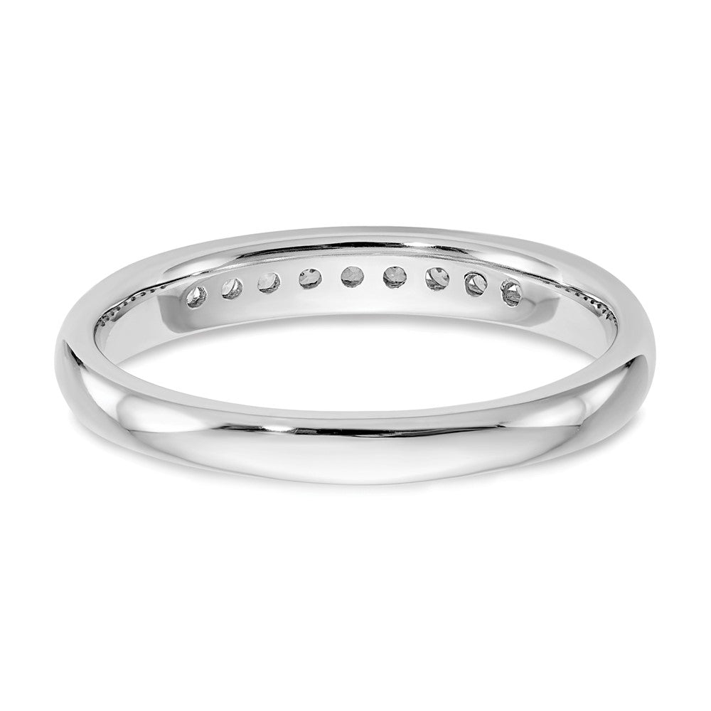 Alternate view of the 3mm 14K White Gold 1/8 Ctw Lab Created Diamond Channel Band, Size 6 by The Black Bow Jewelry Co.