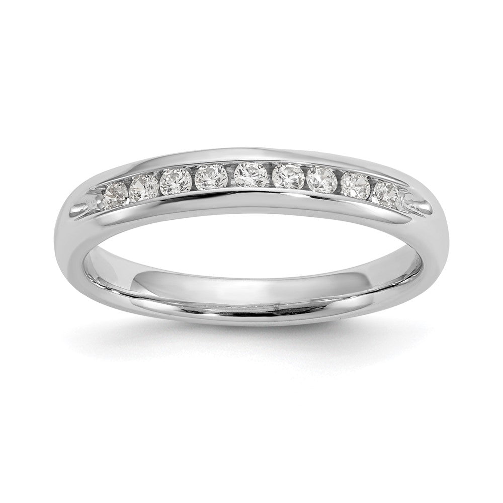 Alternate view of the 14K White Gold 1/8 to 1/2 Ctw Lab Created Diamond Channel Tapered Band by The Black Bow Jewelry Co.