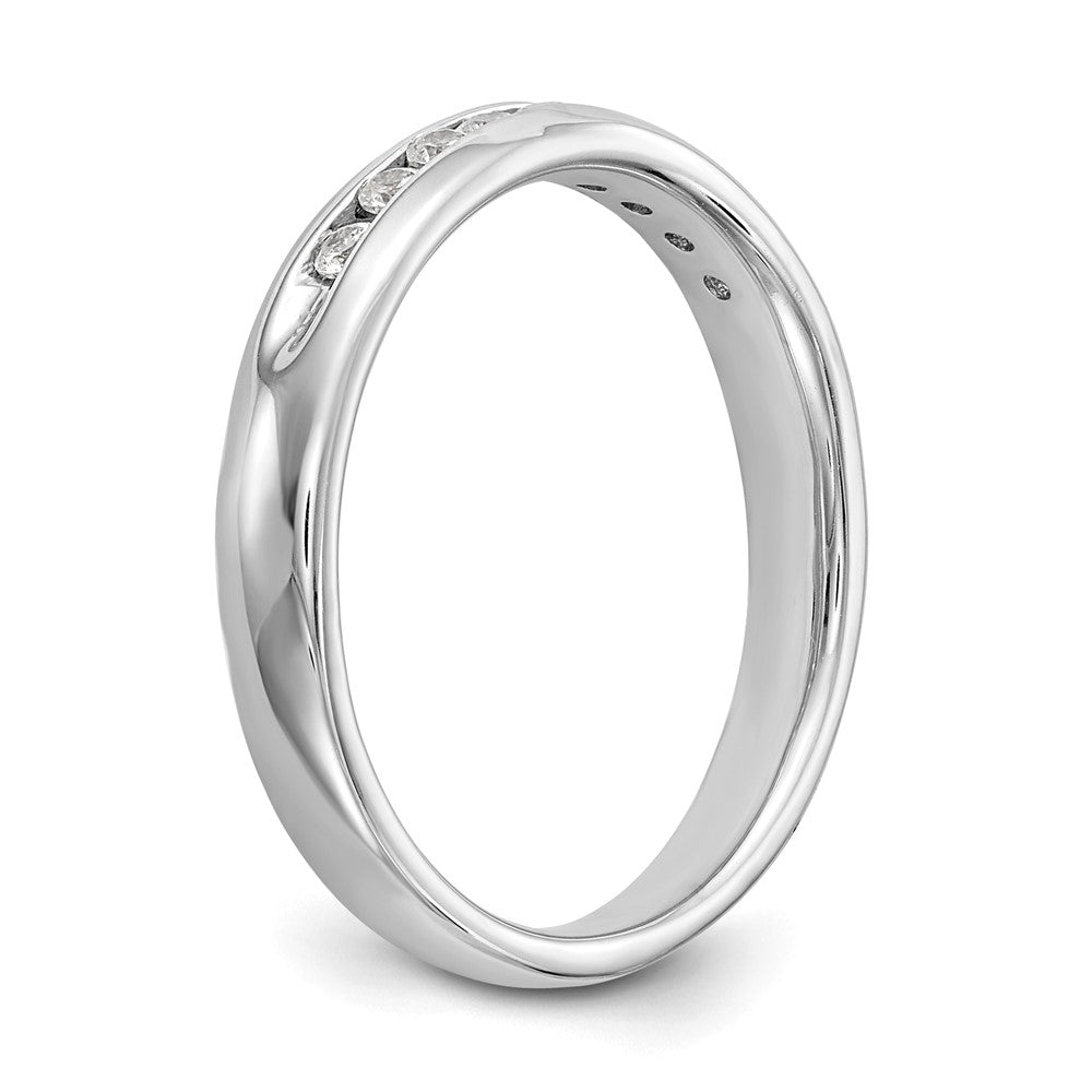 Alternate view of the 3.6mm 14K White Gold 1/5 Ctw Diamond 9-Stone Channel Band, Size 6 by The Black Bow Jewelry Co.