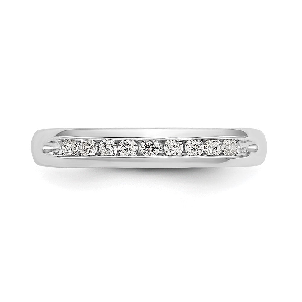 Alternate view of the 3.6mm 14K White Gold 1/5 Ctw Diamond 9-Stone Channel Band, Size 6 by The Black Bow Jewelry Co.