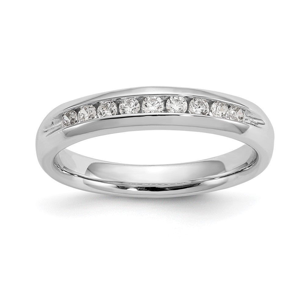 3.7mm 14K White Gold 1/4 Ctw Diamond 9-Stone Channel Band, Size 6, Item R12289-025-06 by The Black Bow Jewelry Co.