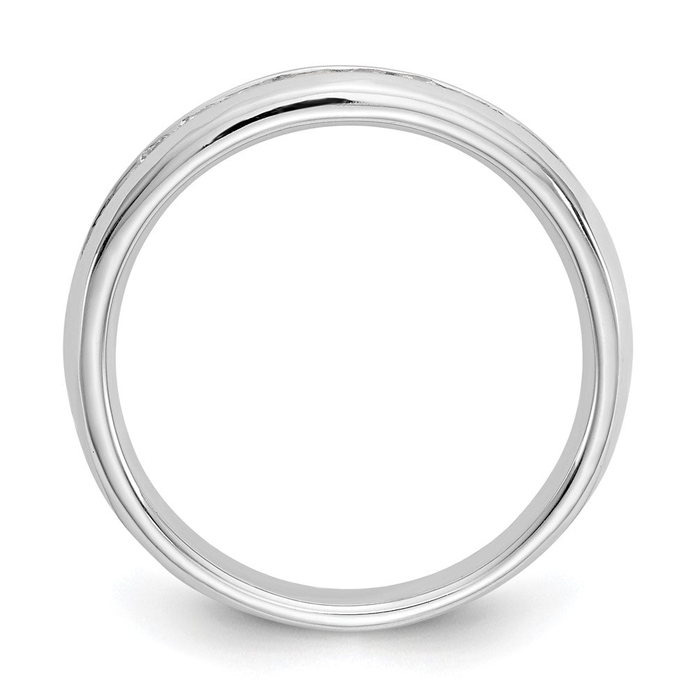 Alternate view of the 3.7mm 14K White Gold 1/4 Ctw Diamond 9-Stone Channel Band, Size 6 by The Black Bow Jewelry Co.