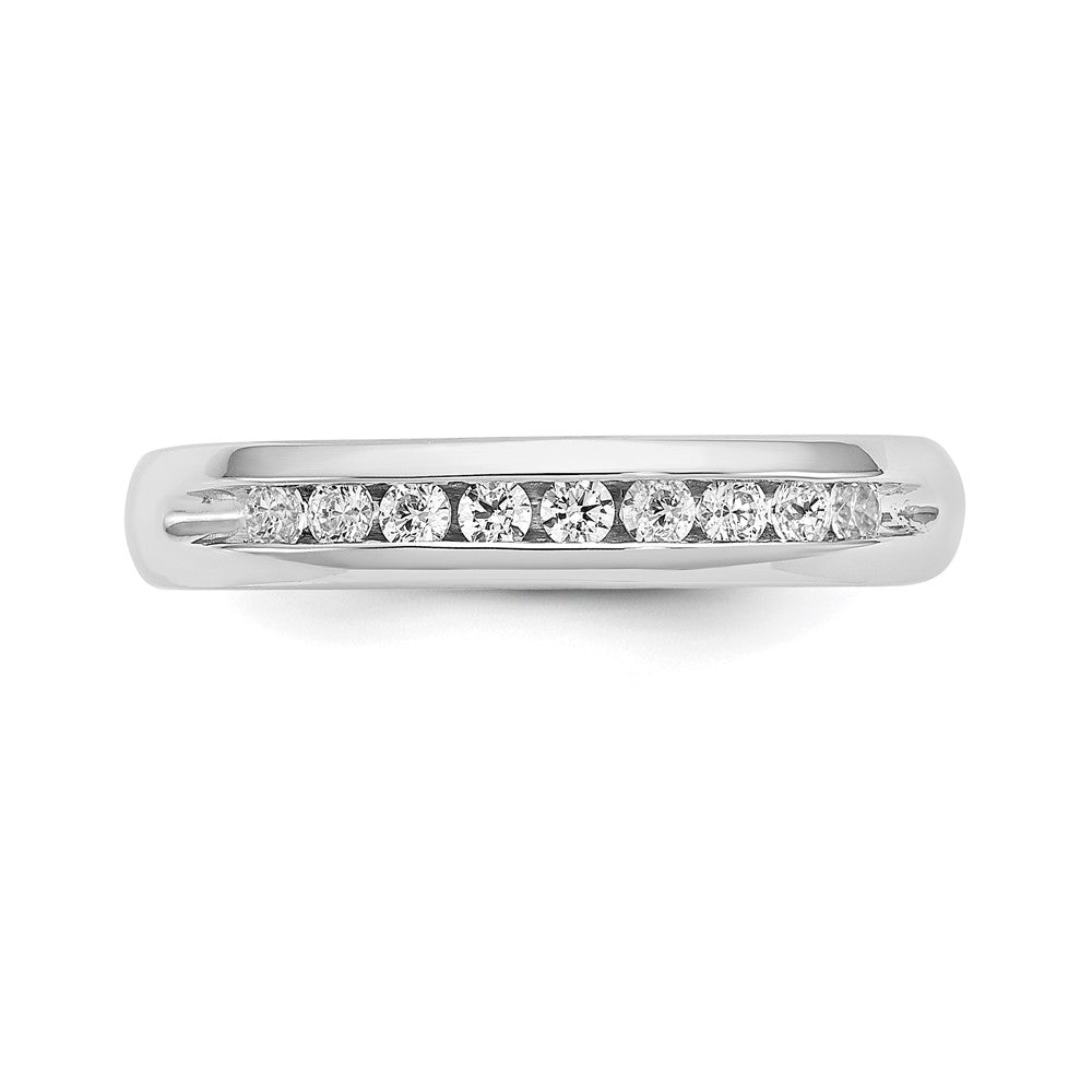 Alternate view of the 3.7mm 14K White Gold 1/4 Ctw Lab Created Diamond Channel Band, SZ 6 by The Black Bow Jewelry Co.