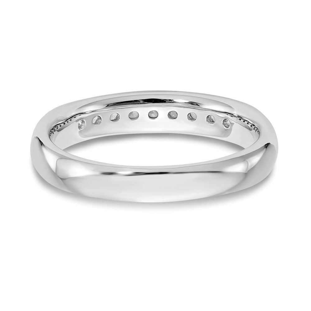 Alternate view of the 3.7mm 14K White Gold 1/4 Ctw Diamond 9-Stone Channel Band, Size 6 by The Black Bow Jewelry Co.