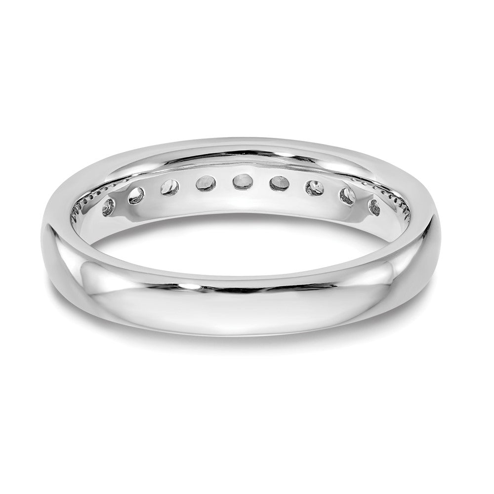 Alternate view of the 3.7mm 14K White Gold 3/8 Ctw Diamond 9-Stone Channel Band, Size 6 by The Black Bow Jewelry Co.