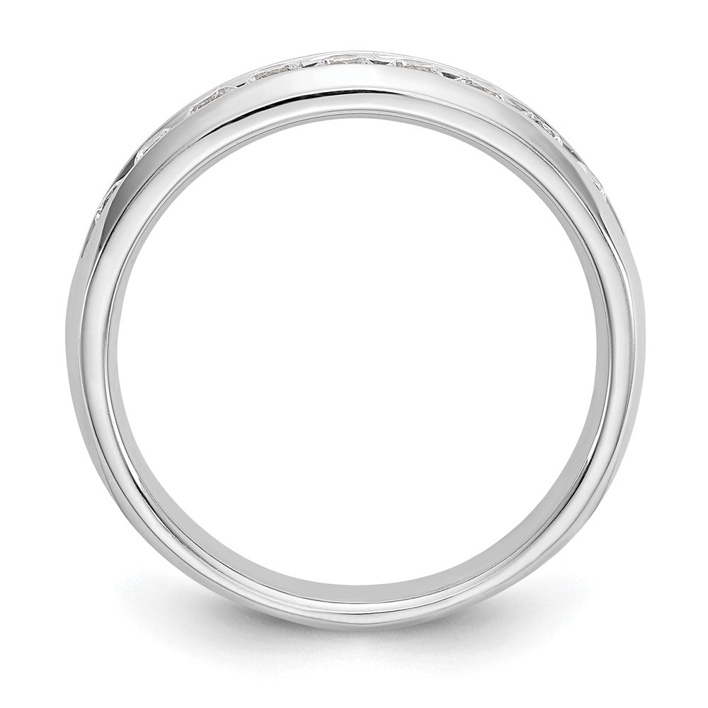 Alternate view of the 4.2mm 14K White Gold 1/2 Ctw Diamond 9-Stone Channel Band, Size 6 by The Black Bow Jewelry Co.