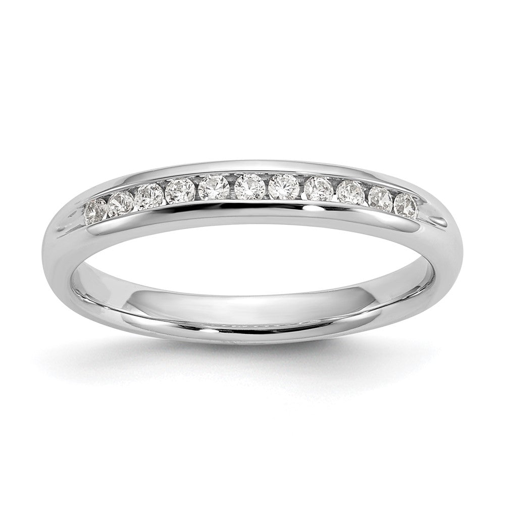 2.8mm 14K White Gold 1/6 Ctw Lab Created Diamond 11-Stone Band SZ 6, Item R12292-L016-06 by The Black Bow Jewelry Co.