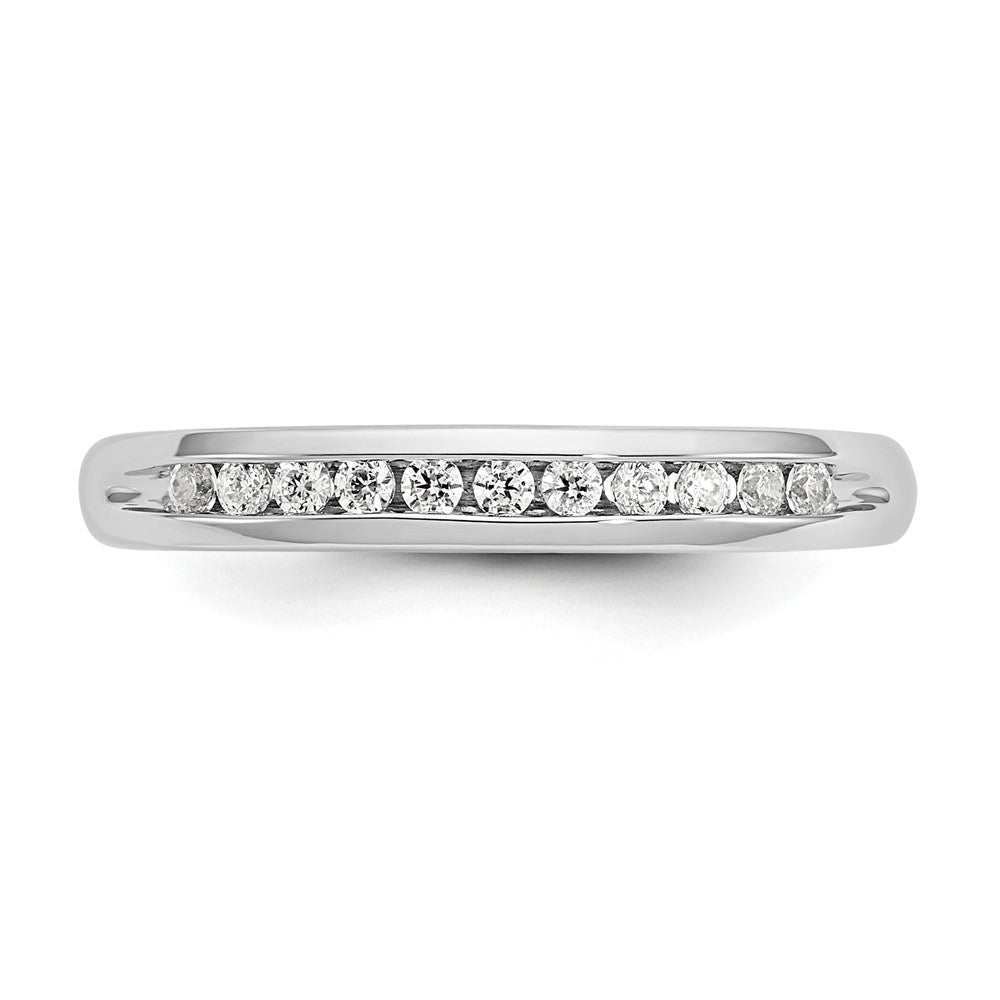 Alternate view of the 2.8mm 14K White Gold 1/6 Ctw Diamond 11-Stone Channel Band, Size 6 by The Black Bow Jewelry Co.