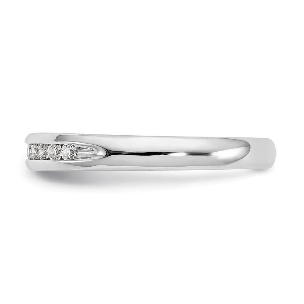 Alternate view of the 2.8mm 14K White Gold 1/6 Ctw Diamond 11-Stone Channel Band, Size 6 by The Black Bow Jewelry Co.
