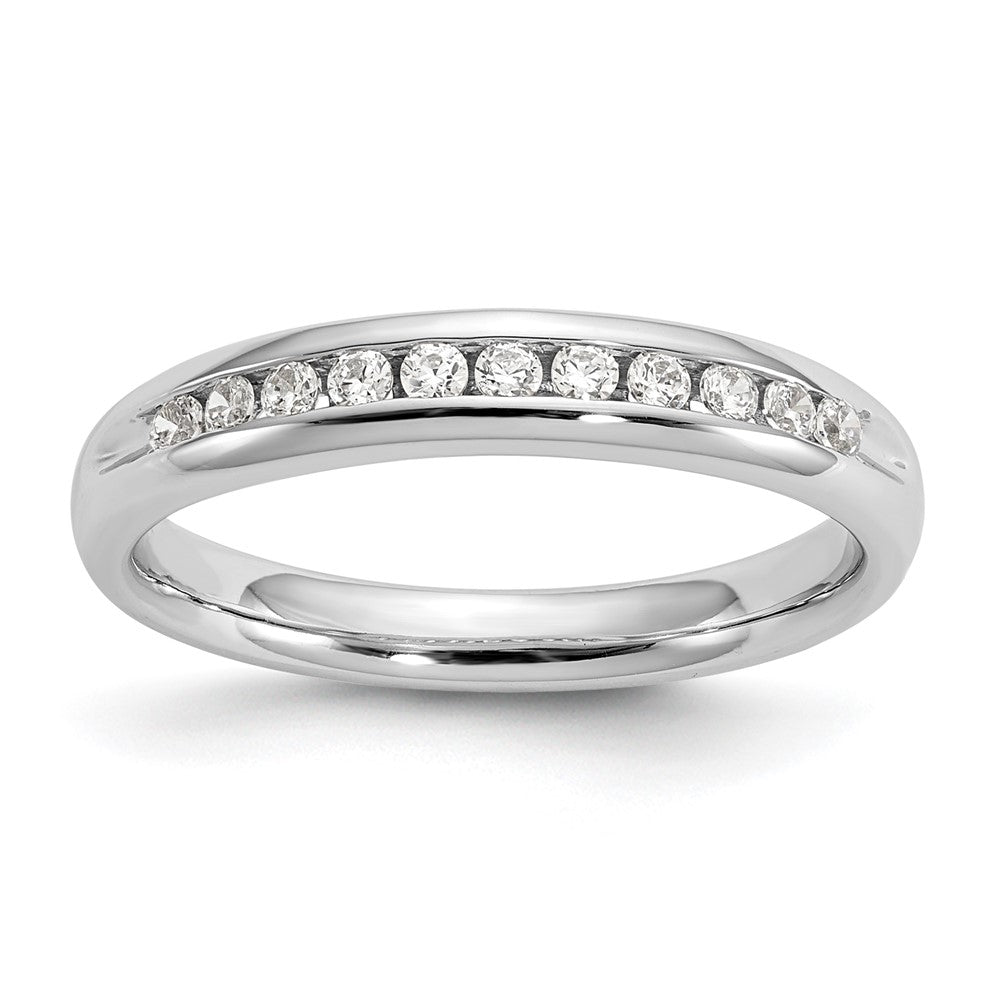 3mm 14K White Gold 1/5 Ctw Diamond 11-Stone Channel Band, Size 6, Item R12291-020-06 by The Black Bow Jewelry Co.