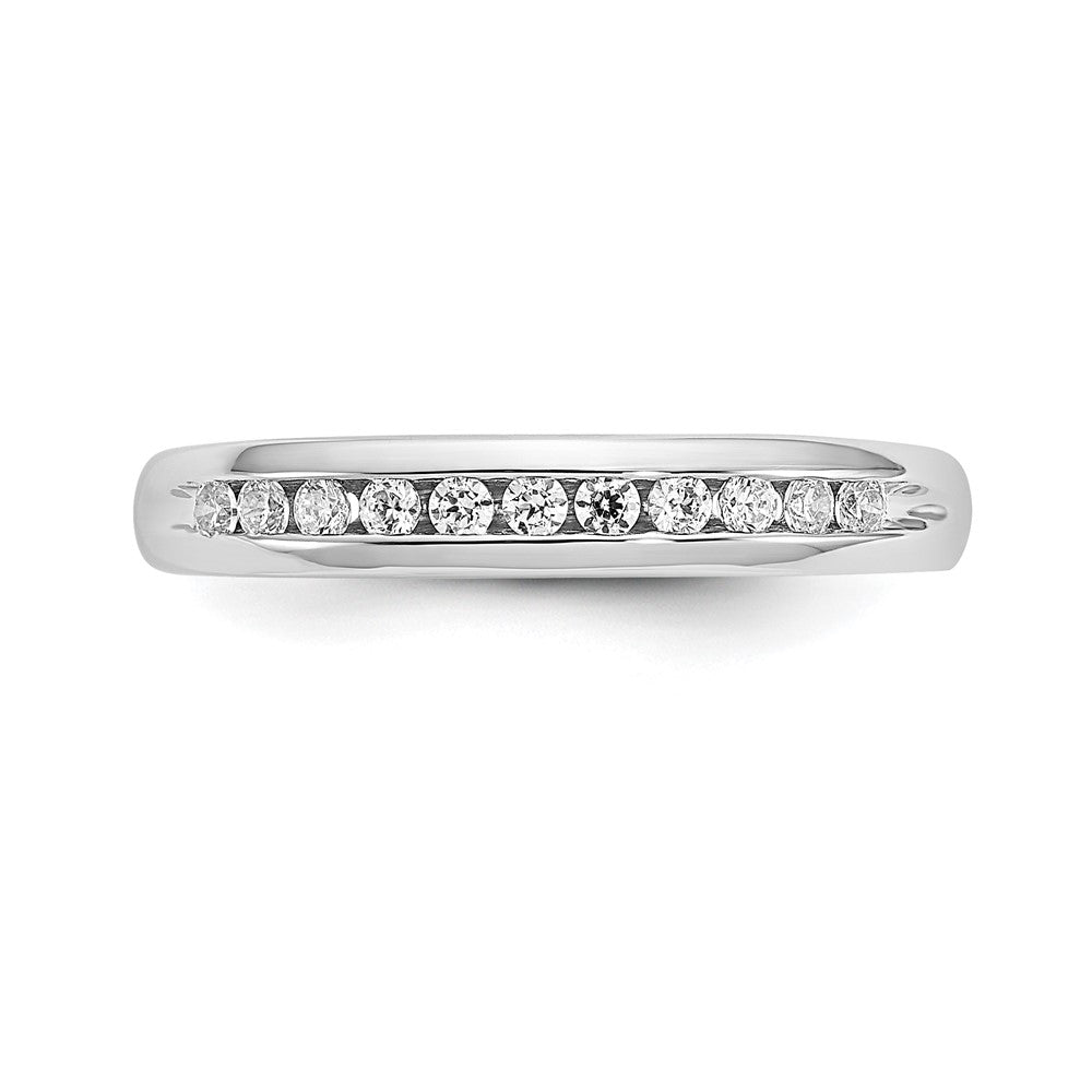 Alternate view of the 3mm 14K White Gold 1/5 Ctw Lab Created Diamond 11-Stone Band SZ 6 by The Black Bow Jewelry Co.